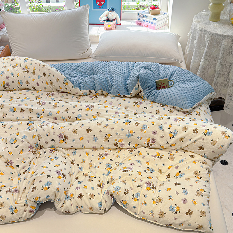 A-grade Bean Velvet Winter Quilt Spring/Autumn Quilt Single Student Quilt Core Winter Thickened Warm Quilt Double Cotton Bedding 4kg