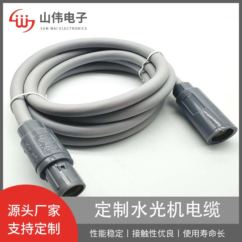 生产线束厂家医疗水光机专用线束 6P 带气管一体配线总长 2 米