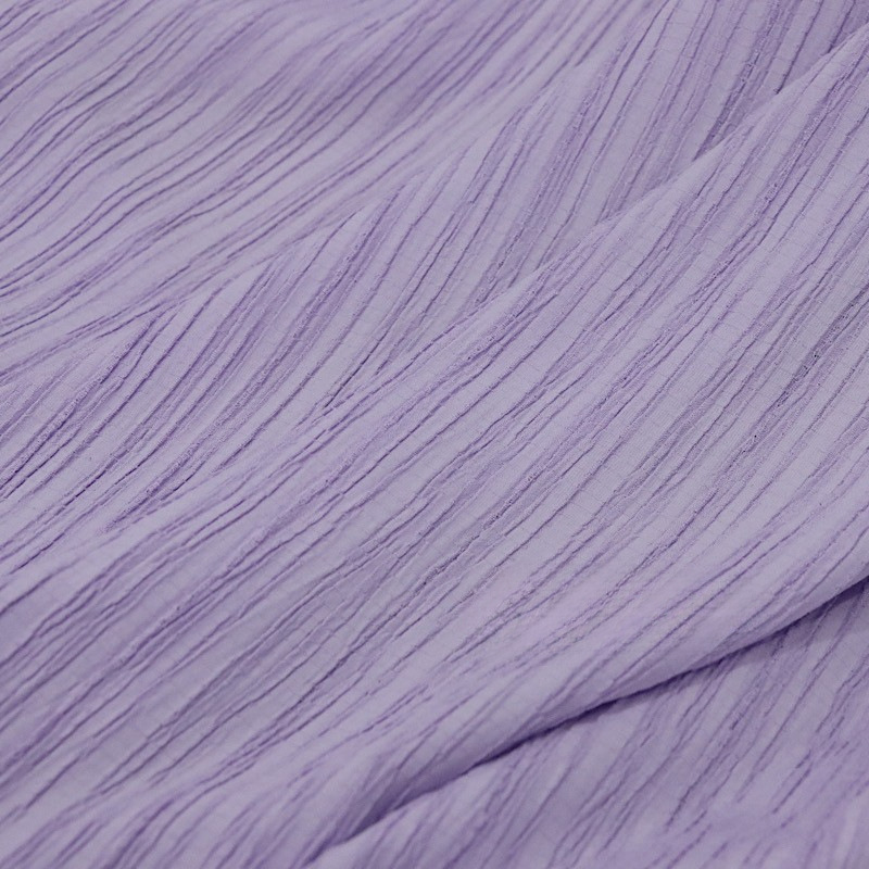 米黄色香芋紫立体油画肌理褶皱弹力设计师面料 垂坠感春夏面料