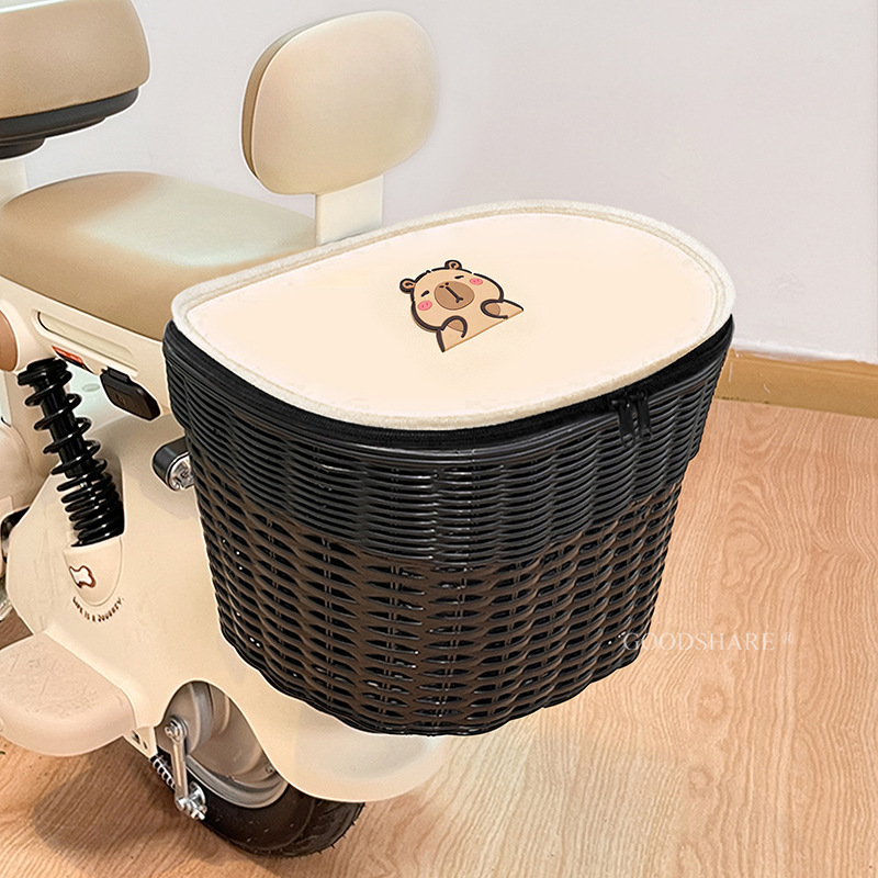 電気自動車の後部バスケット、かわいい漫画のバッテリーカー、スクールバッグを収納できるオートバイの後部バスケット、618セール|undefined
