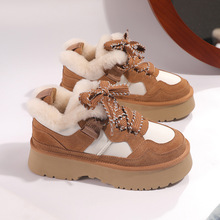 真皮雪地靴女鞋2025年冬季新款舒适休闲加绒毛毛鞋厚底户外棉鞋子
