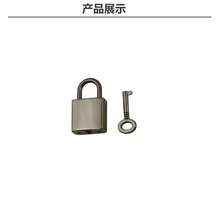 箱包五金配件挂锁 锌合金配钥匙光面小方锁 手袋包包挂件装饰锁扣