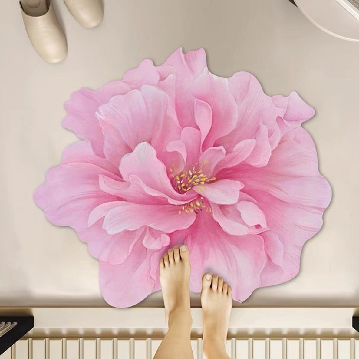 Tappeto bagno 3d illusione in ciniglia morbido antiscivolo_voghion.com