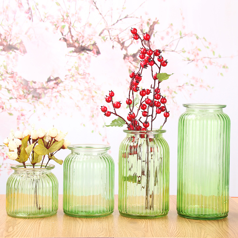 创意玻璃花瓶现代简约花瓶插花瓶水培花瓶家居竖纹装饰花瓶摆件详情7