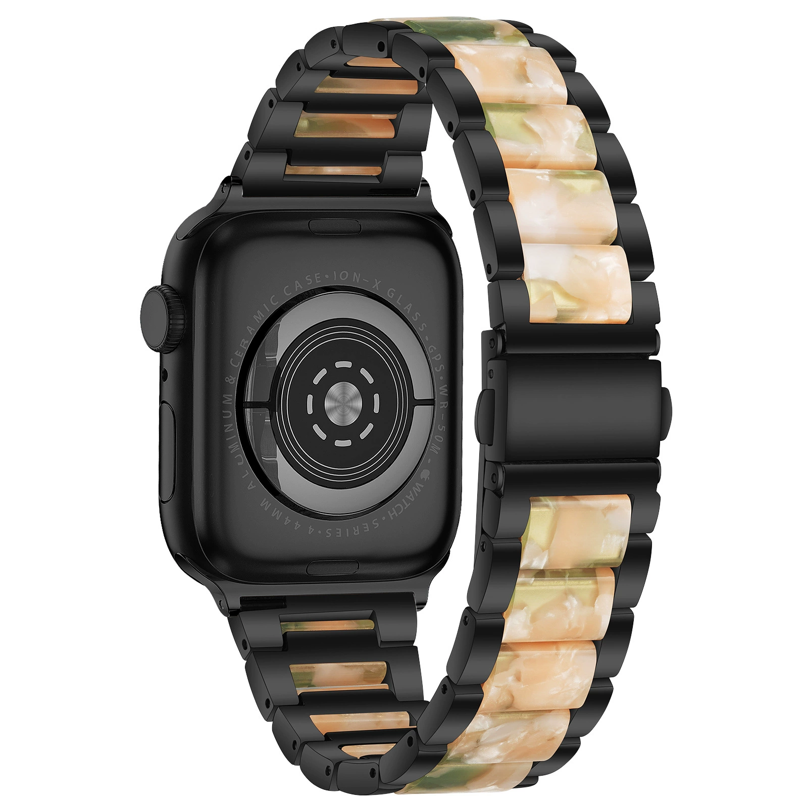 Подходит для Apple watch models: три бусины смола бабочка пряжка ремешок кросс-бортовой