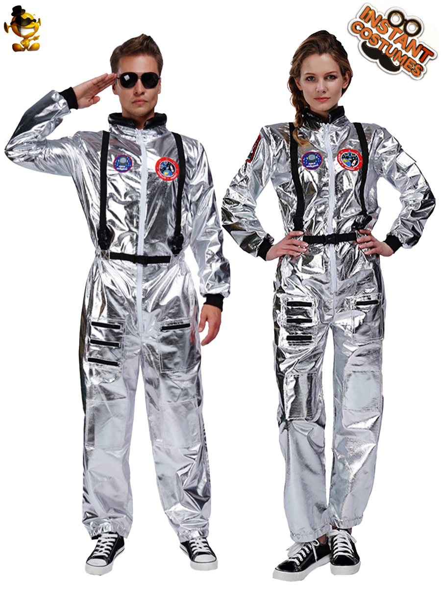 Pareja de hombres y mujeres adultos astronauta uniforme ventas transfronterizas ropa de Halloween astronauta ropa de fiesta lote
