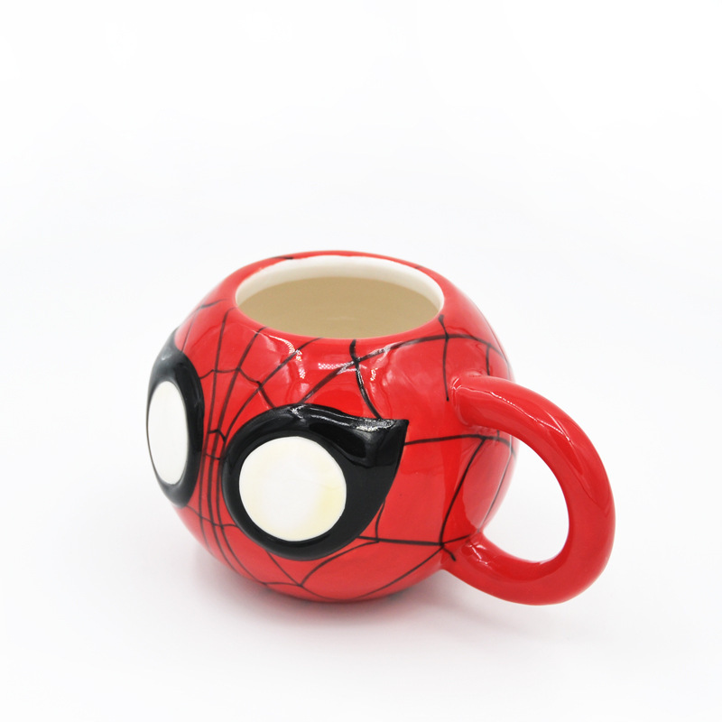 Marvel superhéroes Spider-Man cerámica taza creativa Q edición de taza 3D taza de dibujos animados
