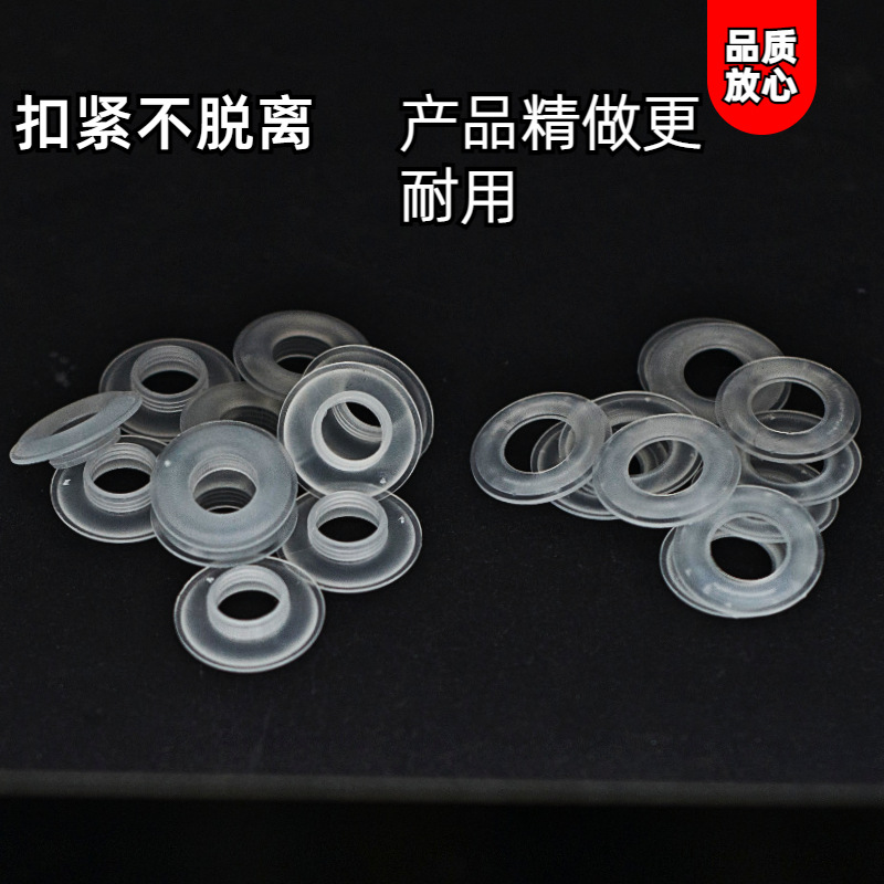 Hebilla de ojo de pollo de prensa manual transparente hebilla de ojo de aire de plástico de presión manual embalaje hebilla de cuerda hebilla de cuerda de bolsa hebilla de cuerda diámetro interior hebilla de presión de 10mm