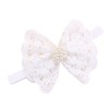 Children's headband from pearl, elastic hair accessory with bow, European style