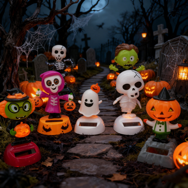 Halloween Solar Car Doll Ornaments Ghost Festival Rocking Animals Indoor and Outdoor Courtyard Party Decoration Dead Day