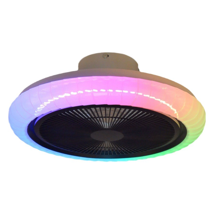 Потолочный вентилятор Graffiti RGB с регулируемой яркостью, светодиодный бесшумный вентилятор, меняющий цвет, закрытый вентилятор для спальни с Bluetooth