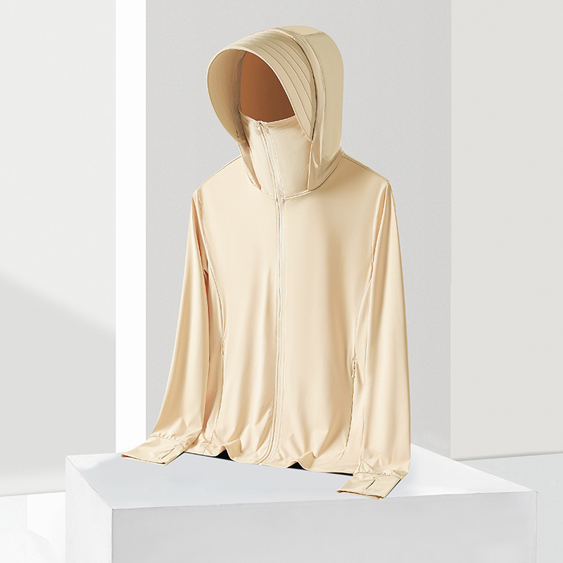 Hombre y mujer desmontables chaqueta protector solar hielo anti-UV al aire libre chaqueta de piel logotipo impresa