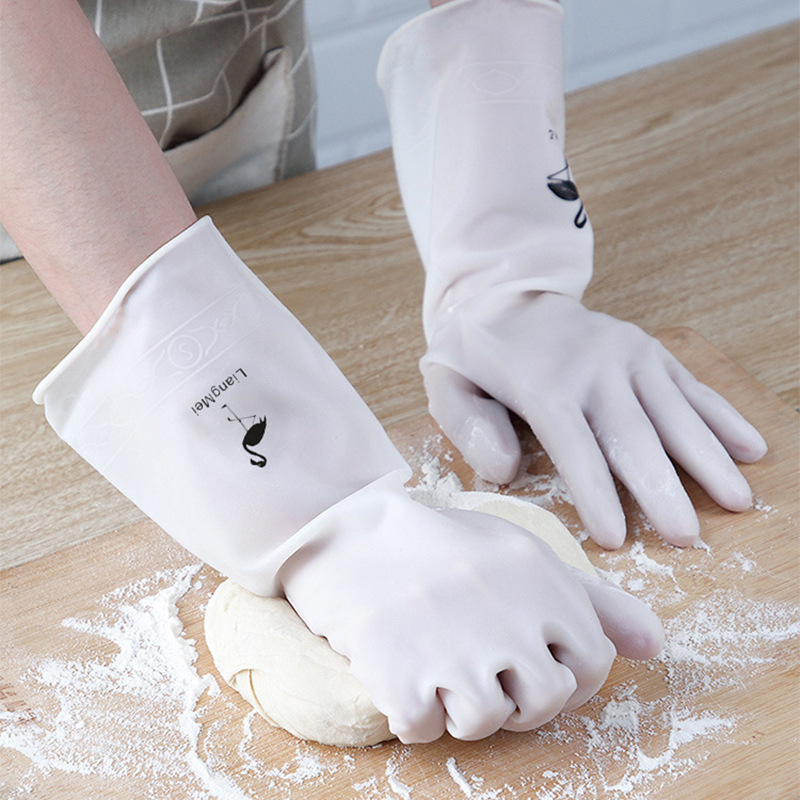 Guantes de cocina para lavar platos impermeables para mujeres resistentes al desgaste para el hogar PVC antideslizante durable para ropa guantes delgados para el hogar
