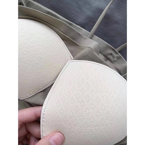 Hot girl solid color camisole women's short style with integrated breast pads and spaghetti straps slimming bottoming tube top top for outdoor wear