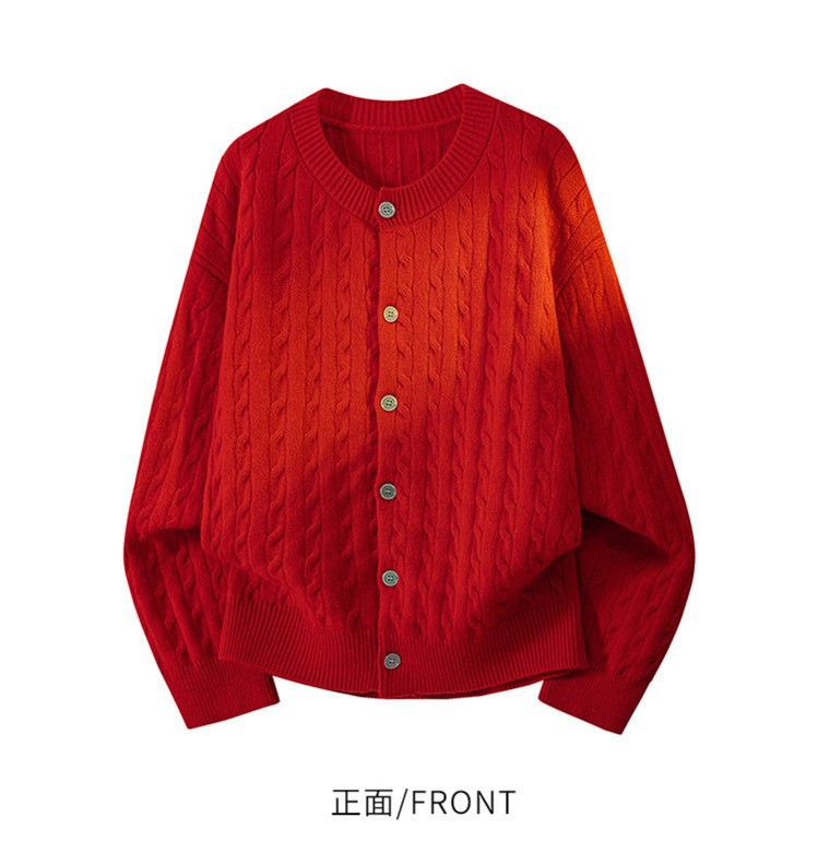 Otoño y invierno hombres perezosos cardigans de punto estilo coreano botón de cuello redondo suéter casual tendencia spot transfronterizo