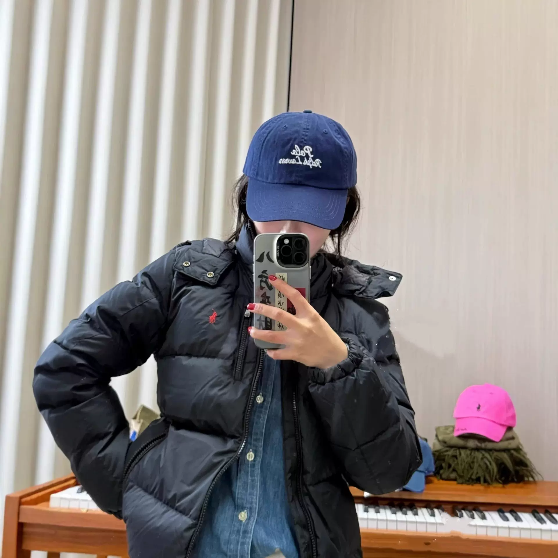 高版本RL拉夫羽绒服帽子可拆卸经典小马刺绣简约防风保暖连帽外套