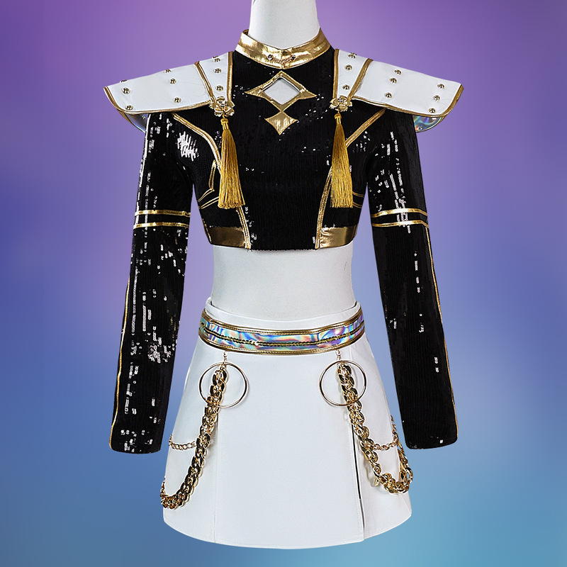Kpop猎魔女团cos服Golden打歌服佐伊鲁米米拉黑金cosplay服装跨境|undefined