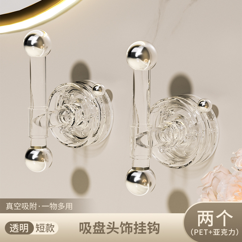 Gancho de cuerda de cabeza de ventosa Estante sin perforaciones, anillo para el cabello, banda de goma, accesorios para el cabello, gancho para colgar, lavado de cara de baño, muñequera, estante de almacenamiento