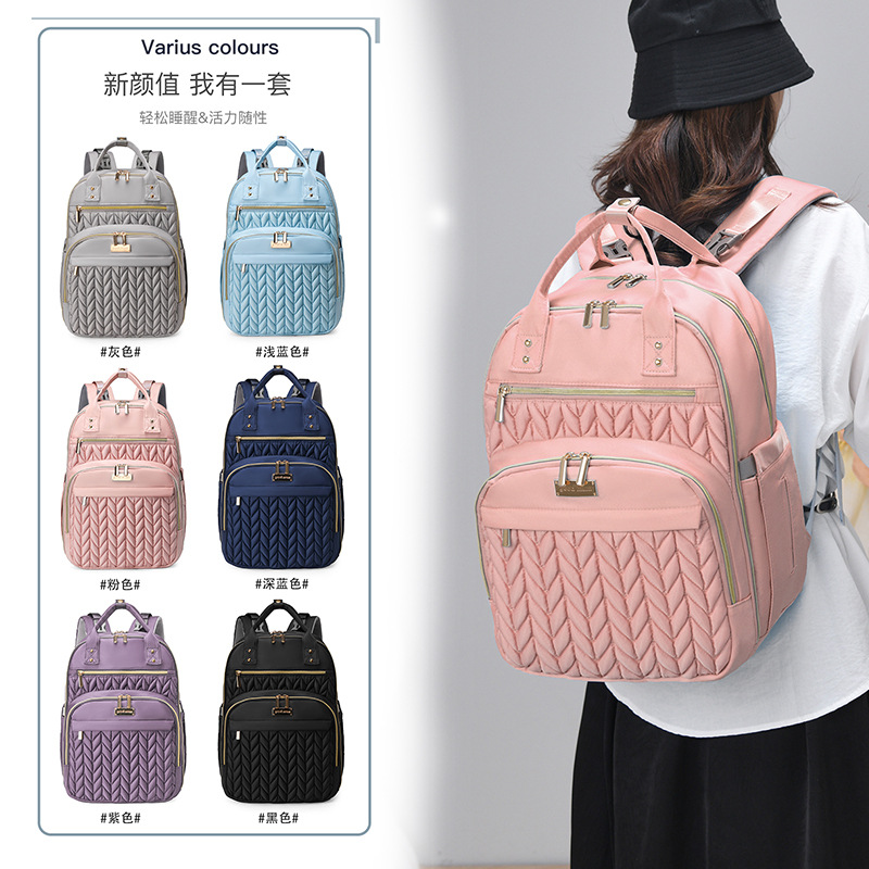 Popular Backpack, Mommy Bag, Fashionable Baby Diaper Bag, Waterproof Travel Backpack, Diaper Pad, Cross-Border Backpack, Lightweight