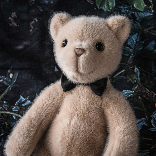 Brand Dabron Official Original Plush Bear with Golden Bow Tie, Cream Yellow, Anniversary Gift Box Set