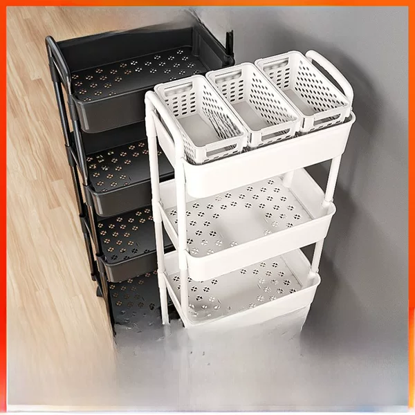 Storage Rack floor kitchen bathroom mobile trolley snack bathroom multi-layer bedroom bedside storage rack