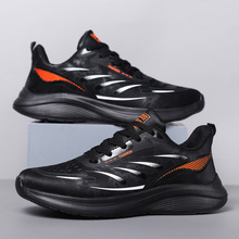 春秋季新款男鞋潮流百搭男士休闲运动鞋鞋皮面防水冷粘超轻跑步鞋