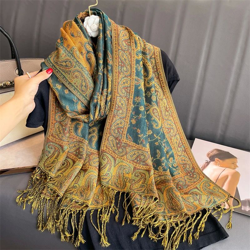 Tassel Blanket Design Thick Pashmina New Winter Warm Shawl W