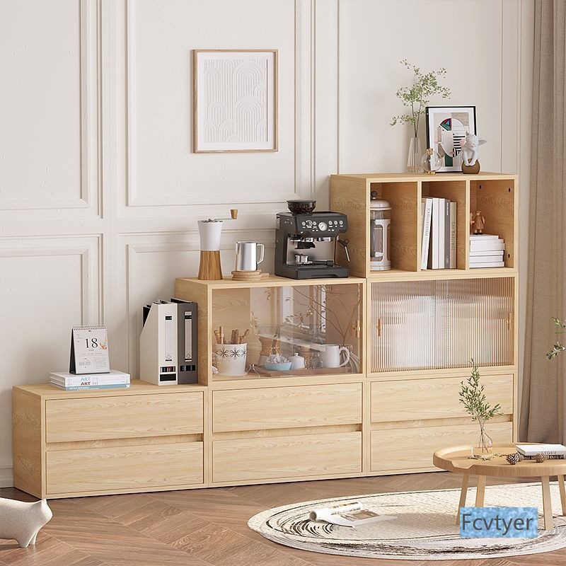 Yuanyuqin Combination Cabinet Coffee Table Free Combination Bookcase Home Living Room Floor-Standing Tv Cabinet Simple Modern Small Apartment