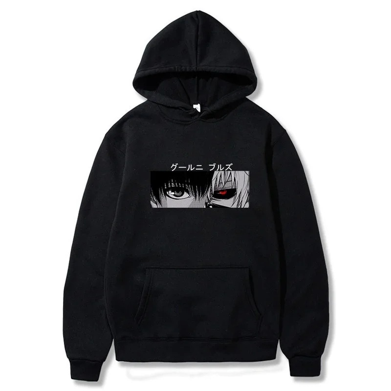 Anime Tokyo Ghoul Kaneki Ken Eyes Print Pullovers Hoodie Loo
