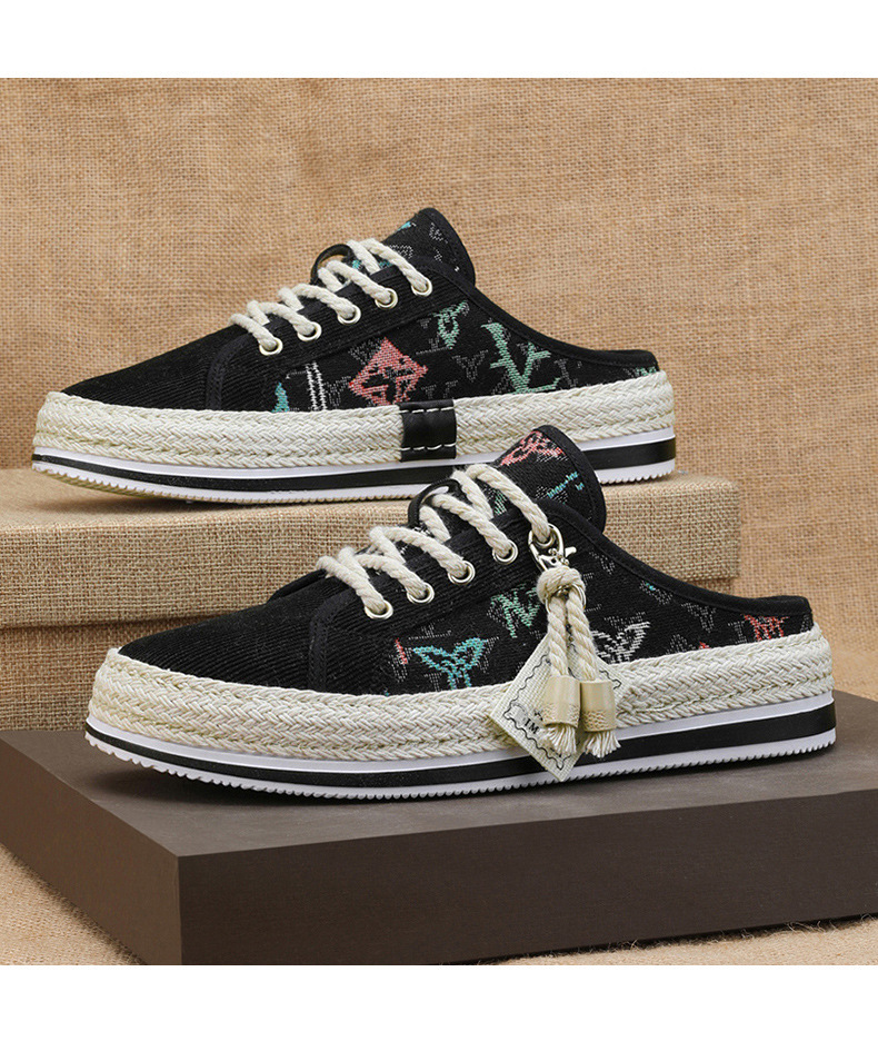 Scarpe da pescatore casual da uomo, alla moda, estive, in paglia intrecciata, con un piede solo, pigre, nuovo articolo 2024_voghion.com