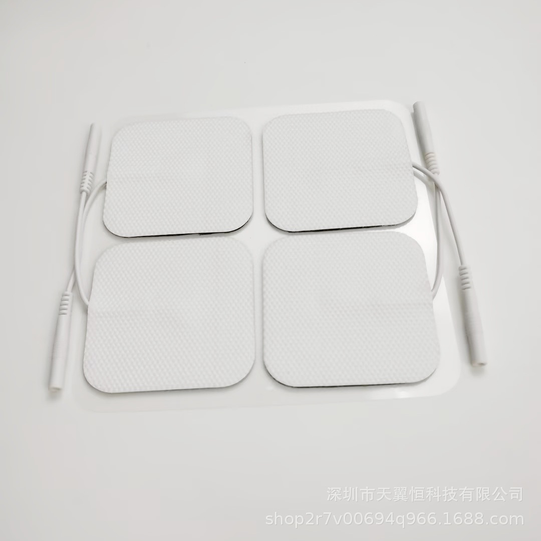 Spot electrodo de fisioterapia 5 * 5CM gel de tela no tejida 2.0 / 2.5 conector accesorios de masaje parche de electrodo