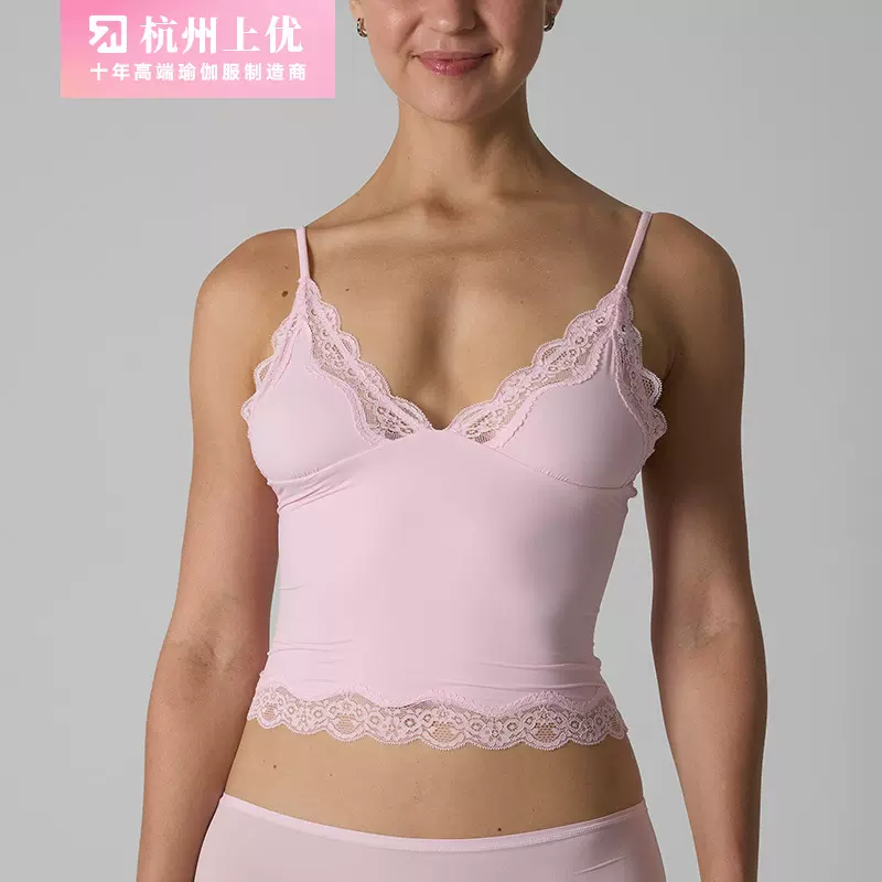 LACE Top SK家超弹轻薄无袖背心亲肤性感蕾丝花边可调节深V吊带