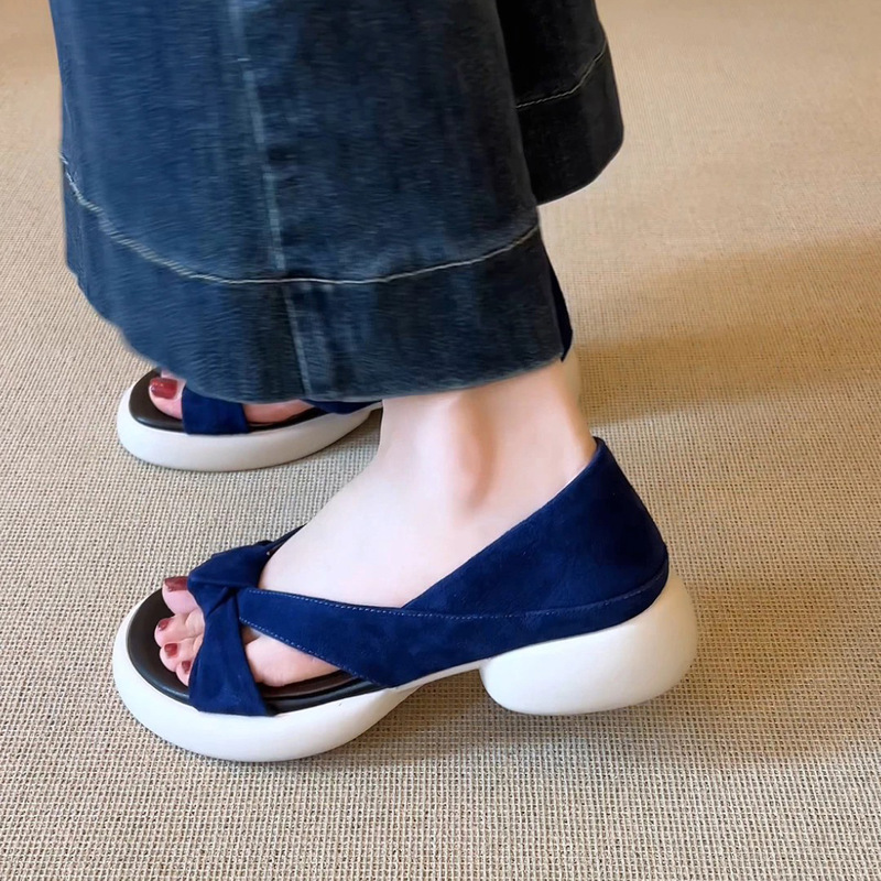 Sheepskin Version~Retro Thick-Soled Open-Toe Sandals for Women, Summer Outdoor Wear, 2026 New Style, Versatile, Comfortable, Height-Increasing Roman Shoes Sheepskin Version~Retro Thick-Soled Open-Toe Sandals for Women, Summer Outdoor Wear, 2026 New Style, Versatile, Comfortable, Height-Increasing Roman Shoes