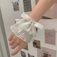 Тысячелетие Y2K шифоновые кружевные рукава с бантом Лолита девушка поддельные манжеты консилер перчатки