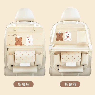 storage bag rack, rear seat dining – Car table board - nice-milk-tea-brother-and-sister-foldable-dining-table-tissue-box