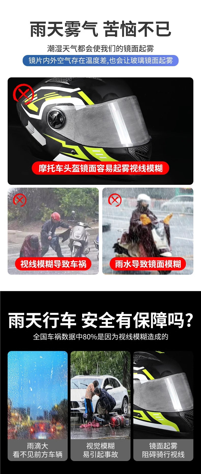 Motorcycle Helmet Rain-Proof and Anti-Fog Film, Winter Universal Lens, Electric Vehicle Half Helmet, Full Helmet Waterproof and Anti-Fog Film
