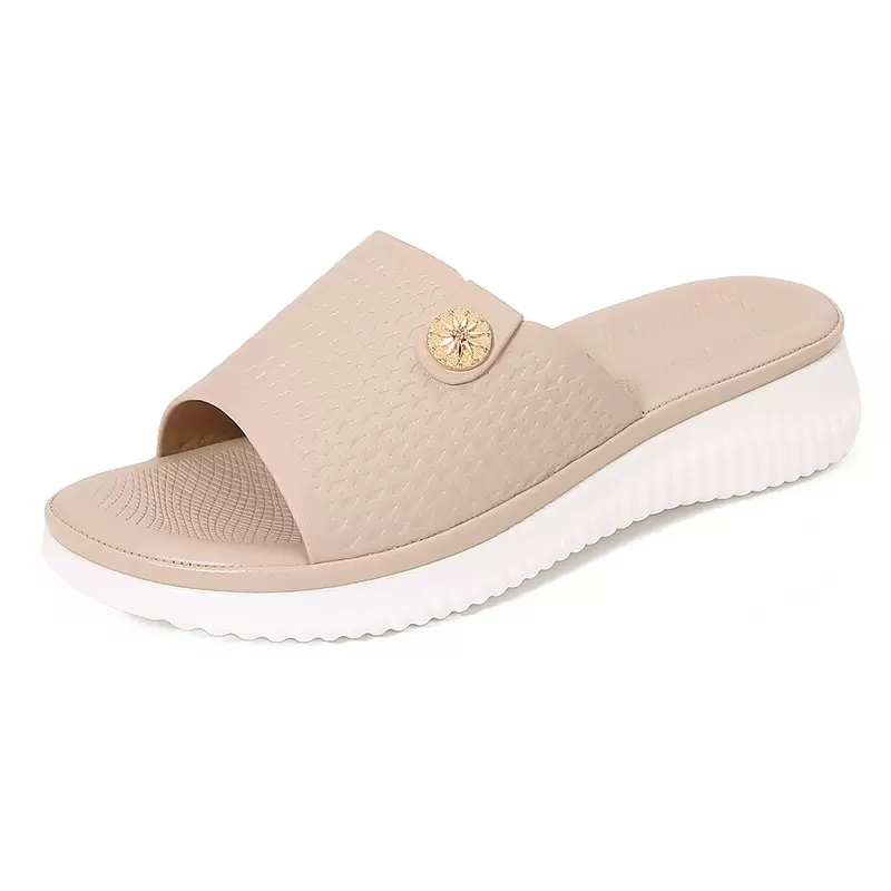 2024Ladies shoes新款跨境波西米亚风格条带弹力橡筋带平底女拖鞋