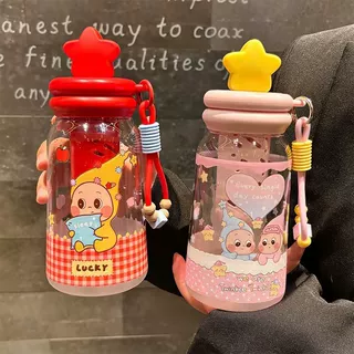 夏天新款tritan水杯卡通可爱女生星星人塑料杯高颜值儿童吸管杯