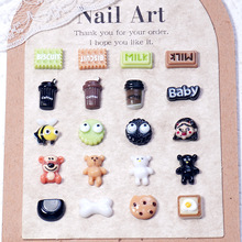 新款食玩潮公仔卡通美甲饰品树脂钻手机壳手工diy配件穿戴甲配饰