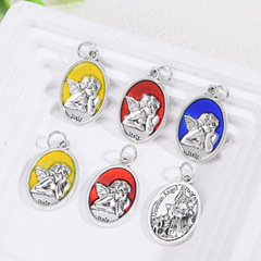 クロスボーダー合金オイルドロップオーバルエンジェルペンダント DIY ネックレスキーホルダーアクセサリー