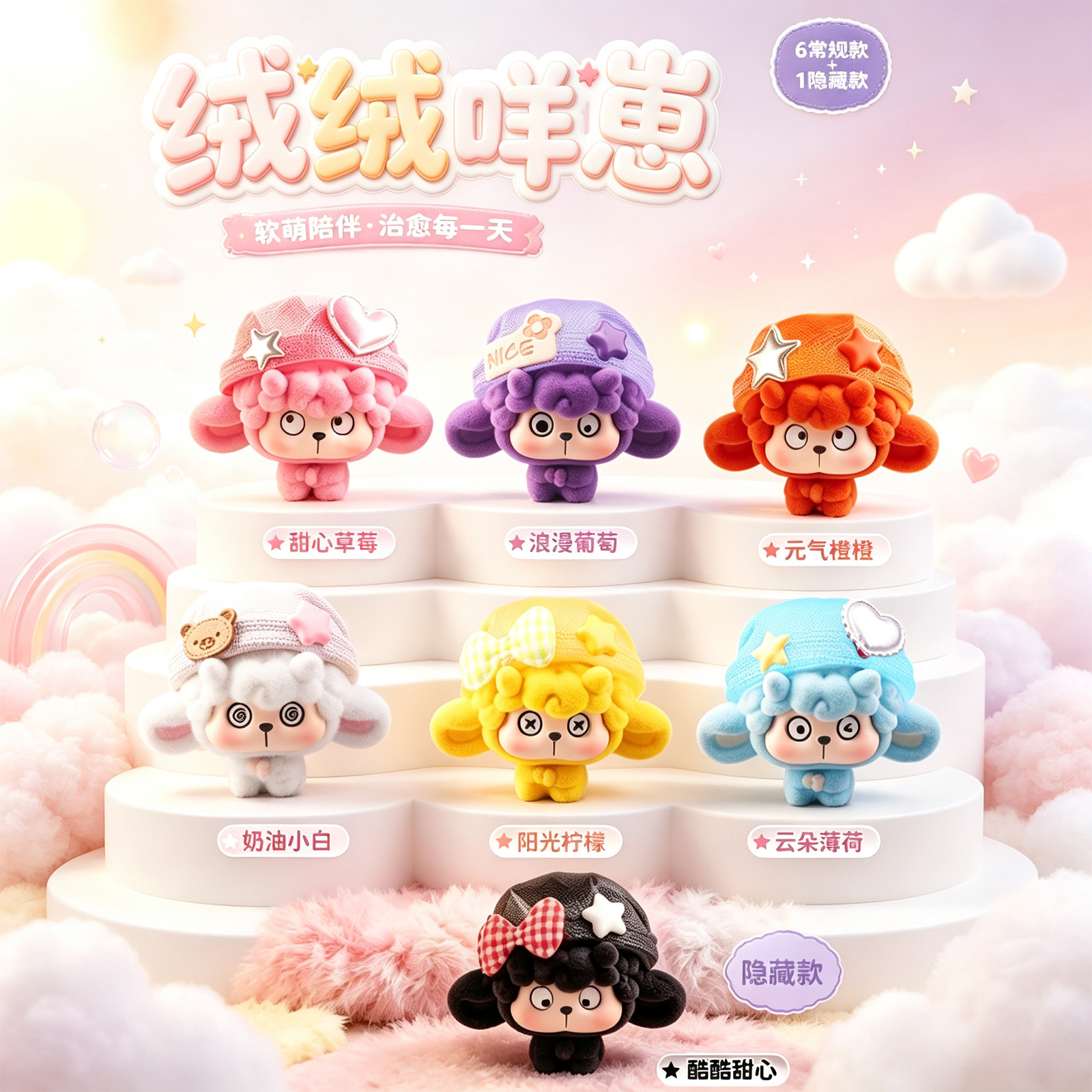 80327 6 fluffy lambs / Random 1