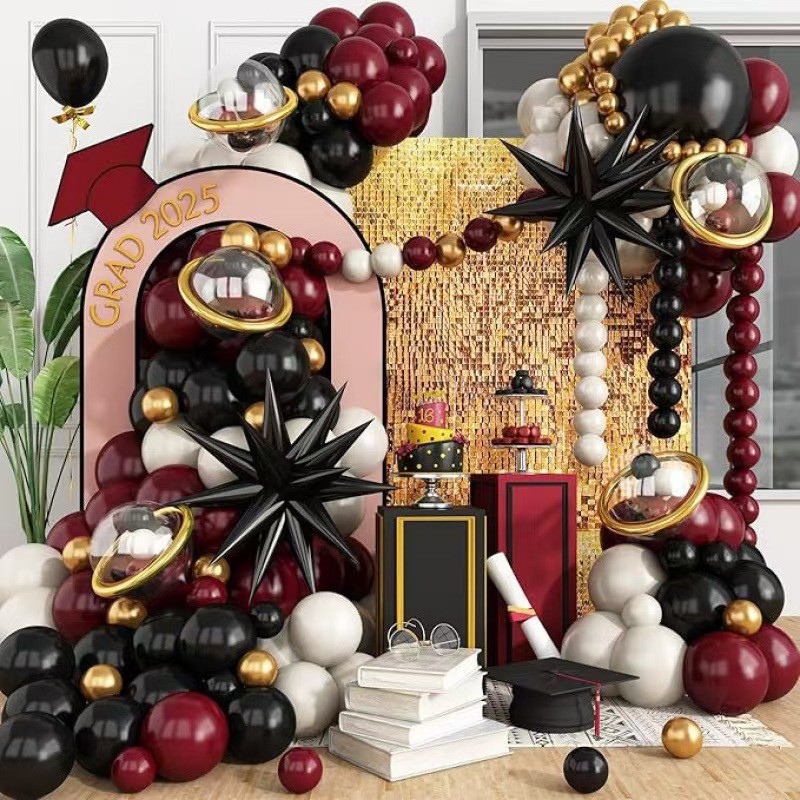 Golden red metal balloon