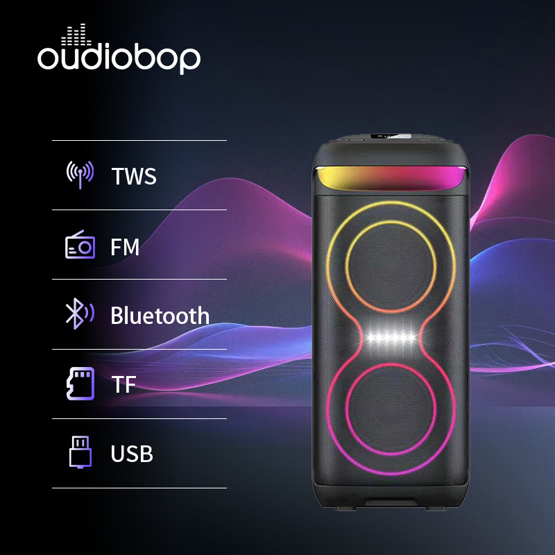Nuevo altavoz Bluetooth al aire libre transfronterizo doble subwoofer inalámbrico Bluetooth de alta potencia de 6,5 pulgadas