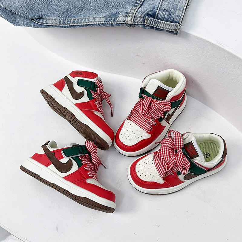 Air Jordan, высокие кроссовки, универсальные низкие красные кеды для отдыха для мальчиков, мягкая подошва