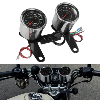 Motosiklet üçün retro kiçik cihaz paneli, ikili odometr/taxometr dəsti
