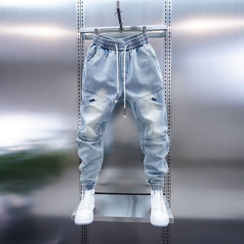 Foreign Trade Spring and Summer Washed Stylish Trendy Harem Pants Casual Denim Versatile Slim-Fit Jeans for Men
