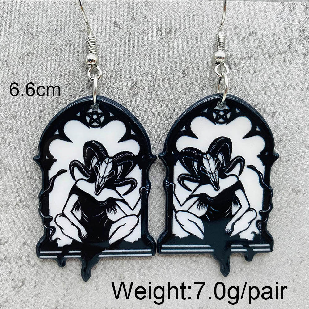 10g Weight Drop Earrings Classification 1 Pair Quantity Street Occasion Acrylic Material Halloween Festival Cartoon Character Pattern Women's Gender Cartoon Style Style 1 Pair Cartoon Style Cartoon Character Arylic Drop Earrings 6