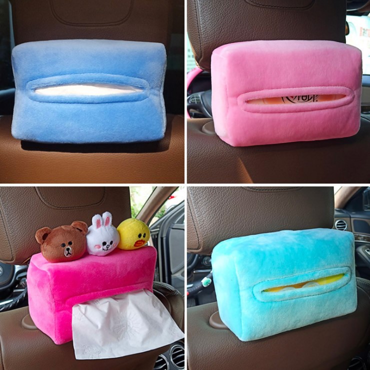High-Quality Car Sun Visor, Plush Tissue Box for Car Interior, Car and Home Decoration Tissue Holder, Wholesale from Manufacturer