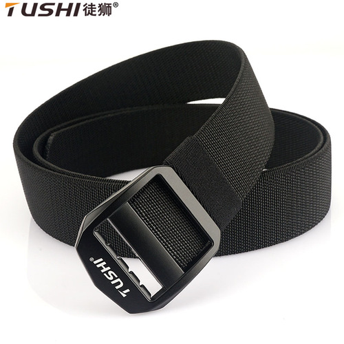 Japanese button bead pattern elastic nylon belt men's outdoor tactical woven belt manufacturer wholesale can be shipped on behalf of