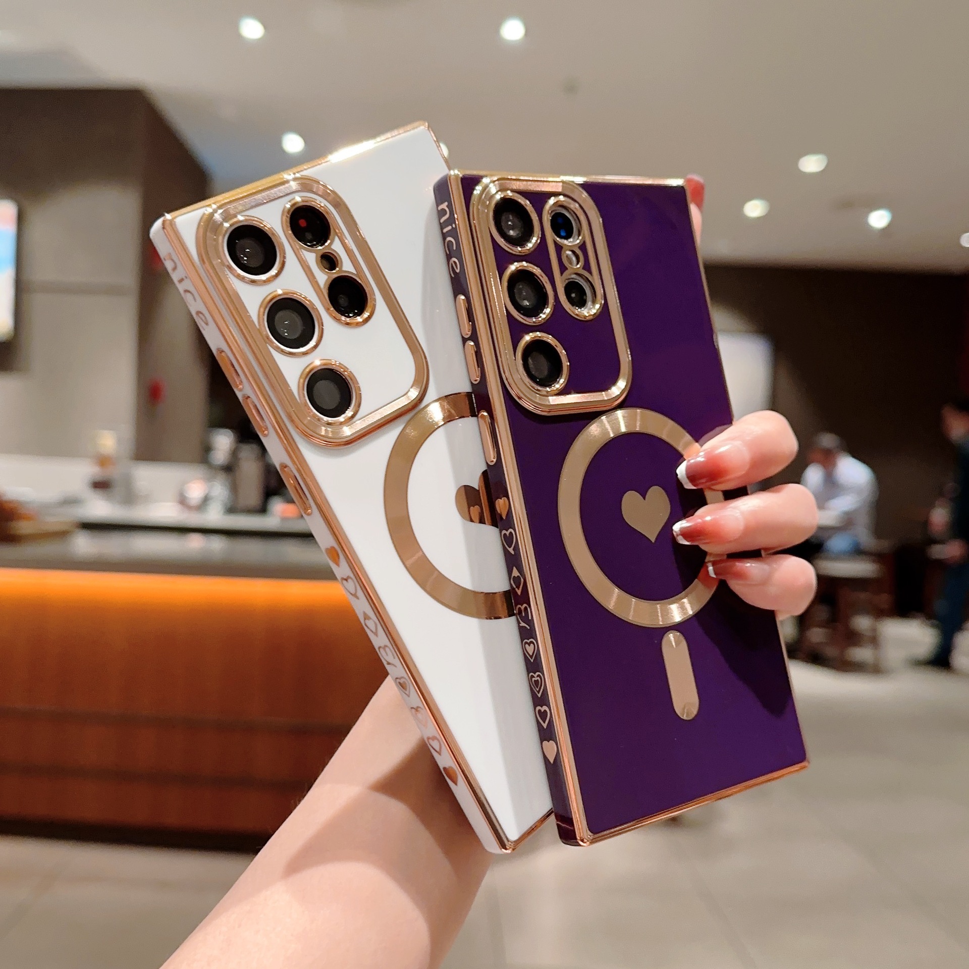 Magnetic Brushed Electroplated Phone Case For Samsung S25u S24u_voghion.com